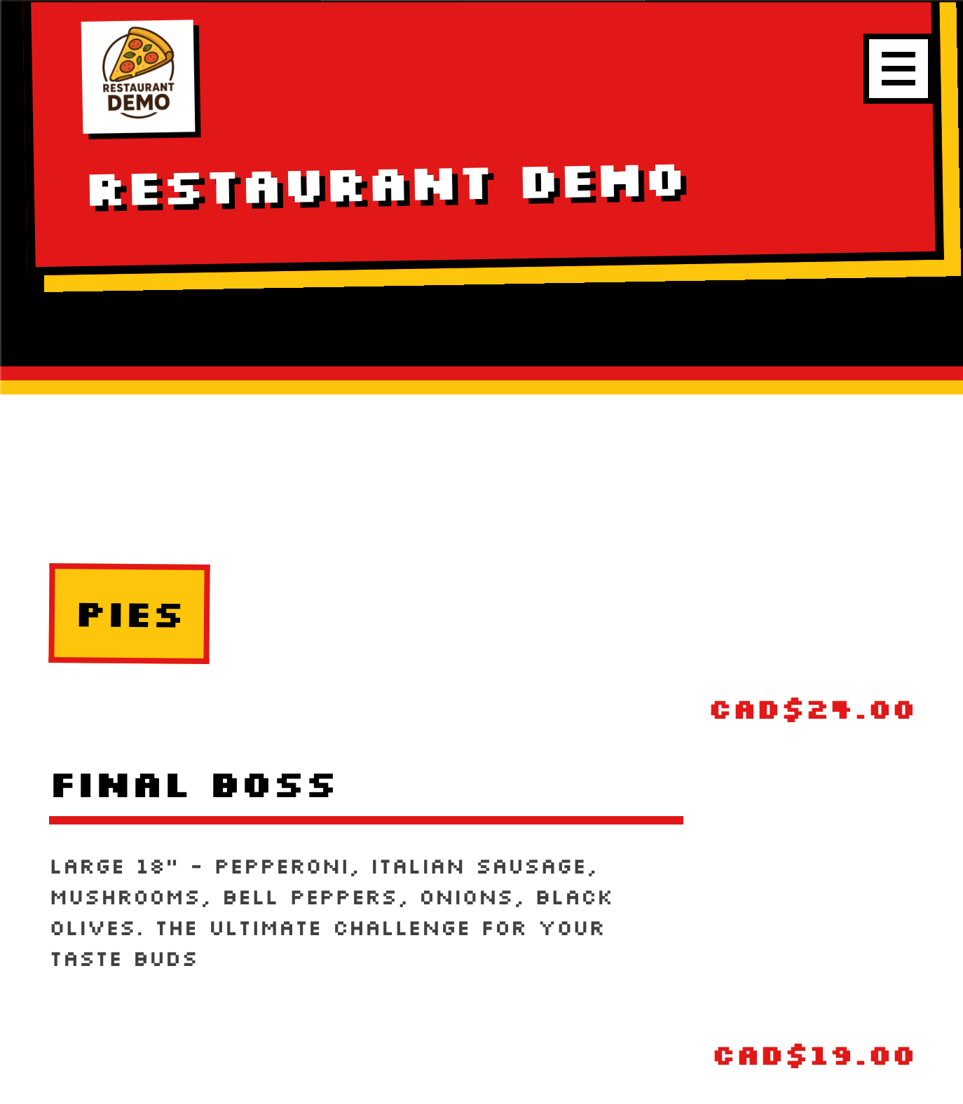 Restaurant Screenshot